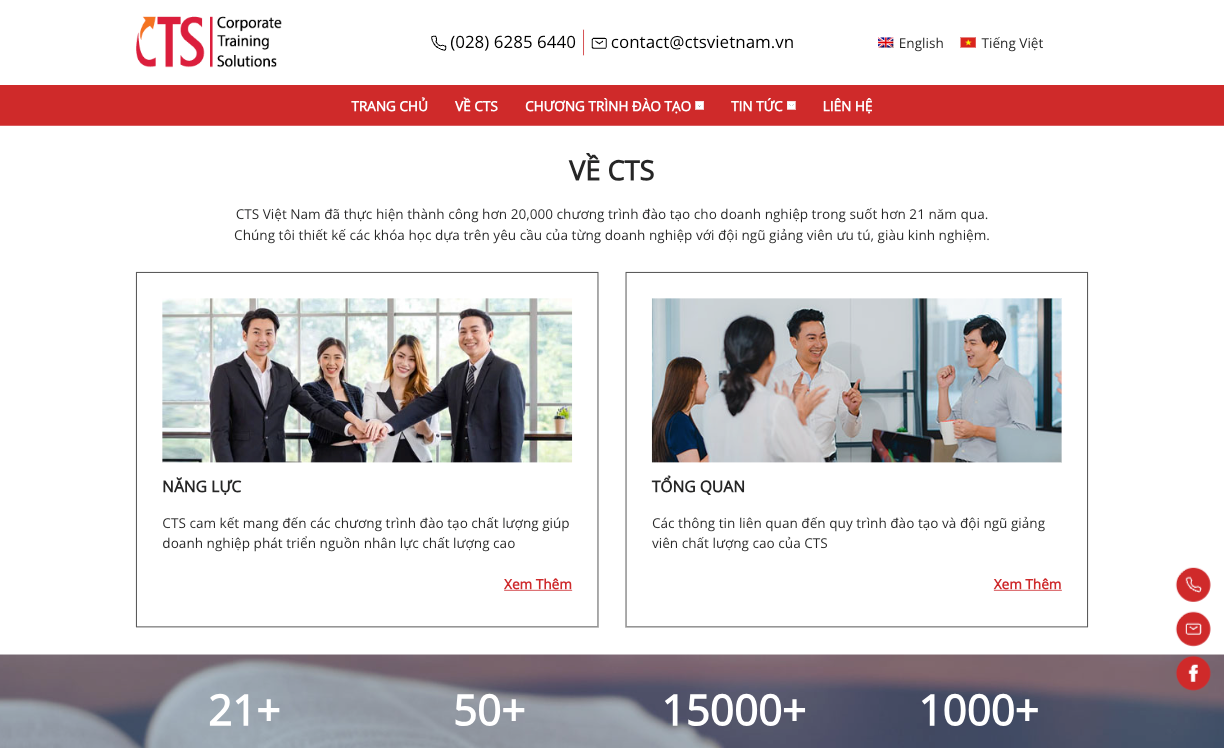 Website đào tạo CTS Việt Nam