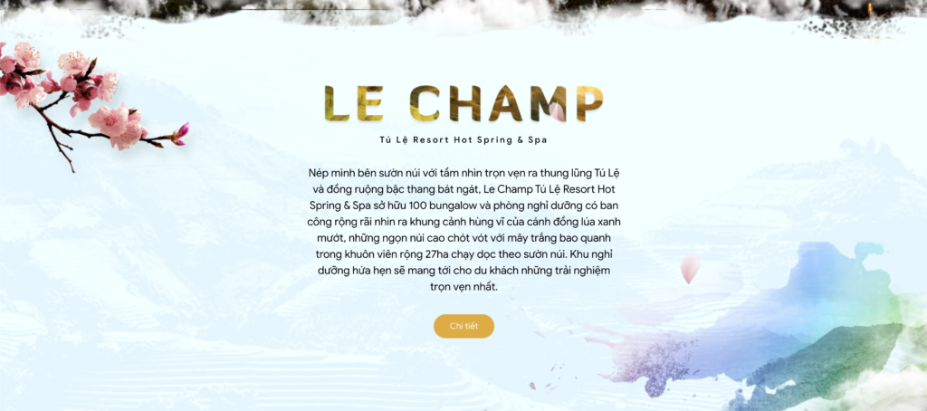 Website khách sạn Le Champ Tú Lệ