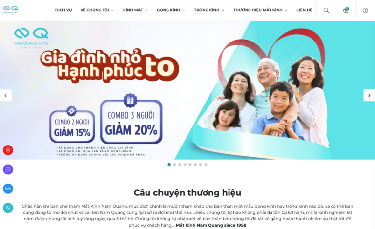 Website Mắt Kính Nam Quang