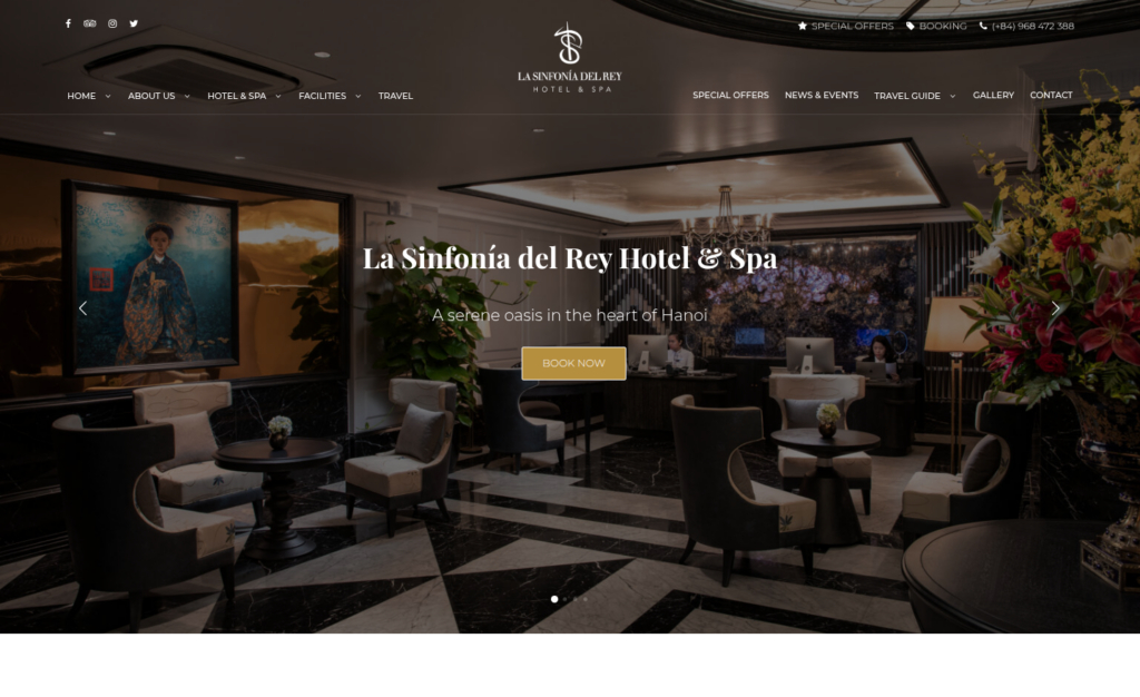 Giao diện website chuỗi khách sạn La Sinfonia Việt Nam