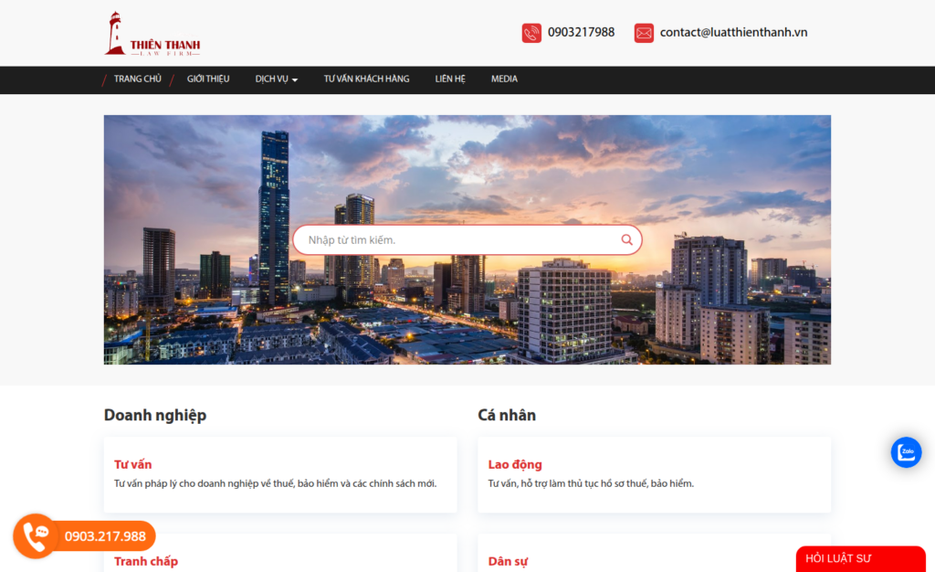 Website Công ty Luật Thiên Thanh